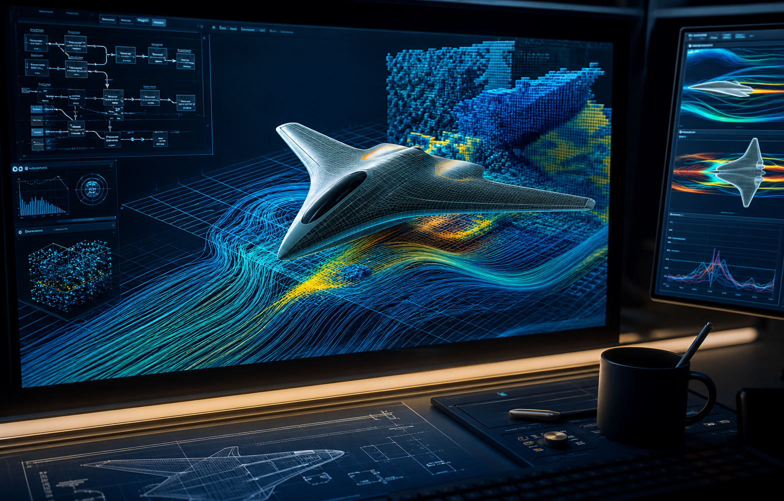 Aerospace CFD and machine-learning research visualization