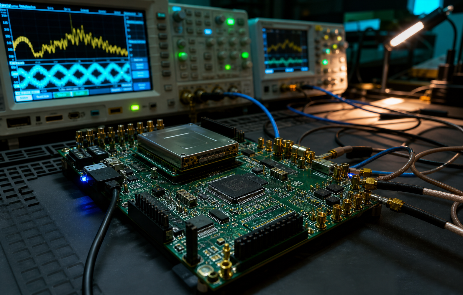 Software-defined radio hardware with lab measurement equipment